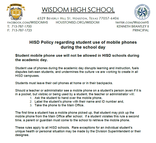 Cell Phone Policy